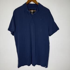 G-Star RAW Polo Shirt Mens XL Blue Slim Fit Short Sleeve Classic Logo Casual